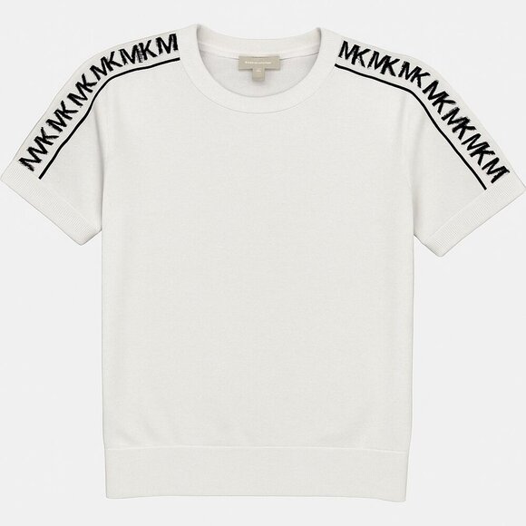 Michael Kors White Logo Tape Sweater | Size S | NWT - Picture 1 of 5